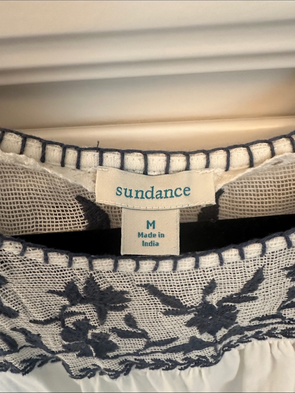 Sundance Cream Tunic with Navy Floral Yoke - Picture 4 of 4